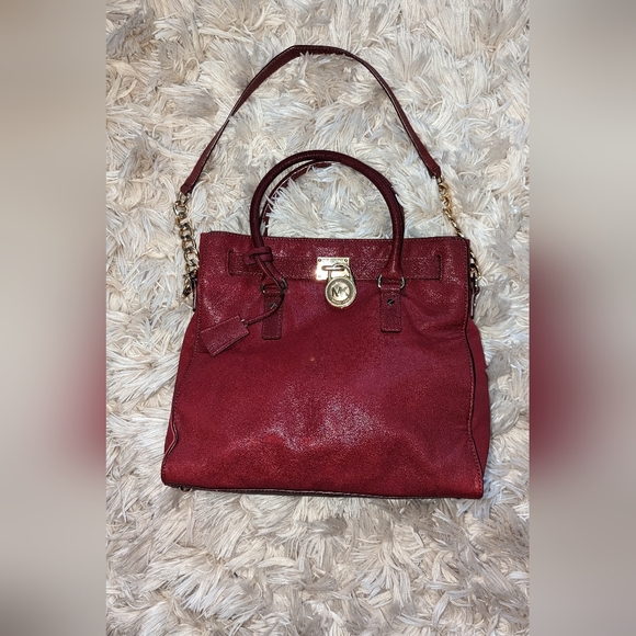 Michael Kors large Hamilton purse dark red - Picture 2 of 12
